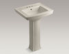 Wash basin with pedestal Archer K-2359-4-47 Ivory Wash basin with pedestal Archer Kohler 2015 K-2359-4-47 Contemporary / Modern