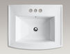 Wash basin with pedestal Archer K-2359-4-0 white Wash basin with pedestal Archer Kohler 2015 K-2359-4-0 Contemporary / Modern