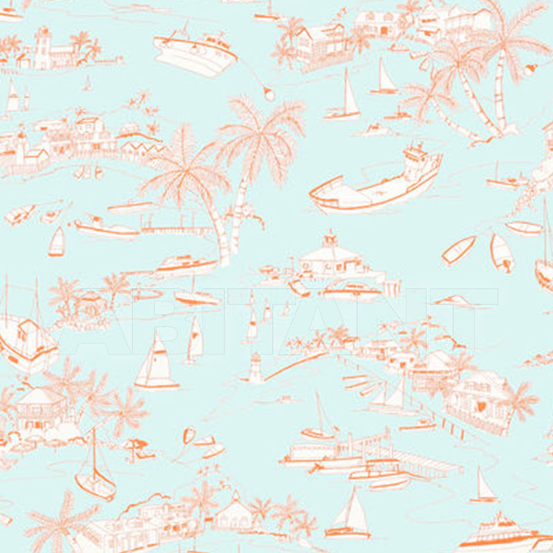 Paper wallpaper BAHAMAS T5755 price on request Buy Paper wallpaper BAHAMAS Thibaut Inc. Biscayne T5755