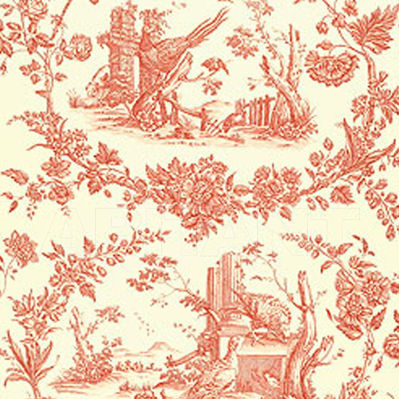 Paper wallpaper PHEASANT TOILE T6342 price on request Buy Paper wallpaper PHEASANT TOILE Thibaut Inc. Castle Pine T6342