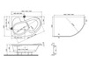 Corner bath Ravak Rosa I CV01000000 Rosa I 140 R Contemporary / Modern