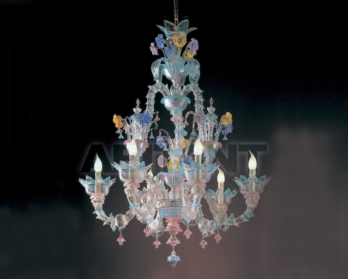 Сhandelier 210L6 Tr.dec.Az.Ro fiori in pasta price on request Buy Сhandelier Cavalliluce di Mirco Cavallin Venice 210L6 Tr.dec.Az.Ro fiori in pasta