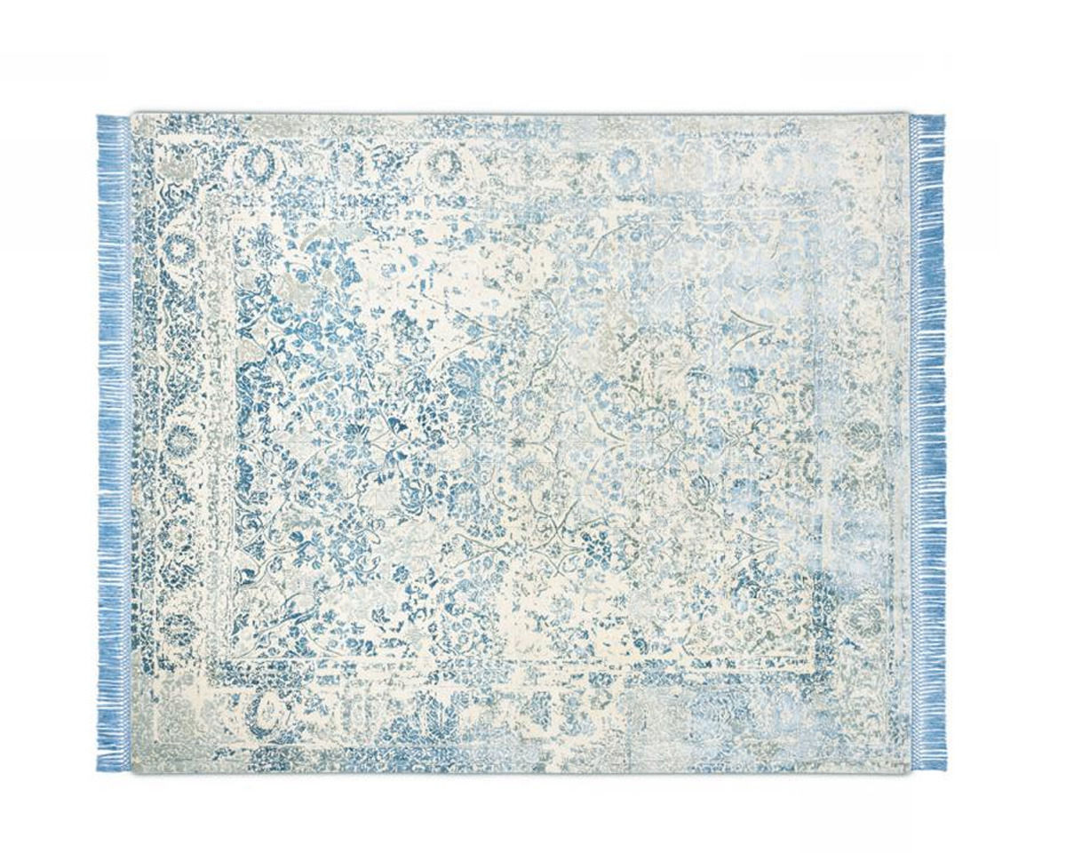 Buy Modern carpet Rug Star Persia/rajasthan Rajasthan No. 10 | LightBlueGrey | SilkFringes