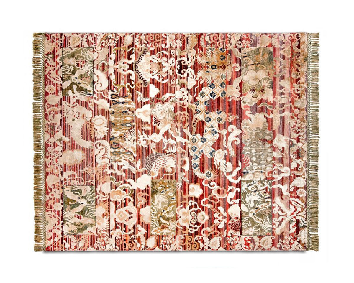Modern carpet Ikat Dragon No. 01 | RedMix 5524 | SilkFringes price on request Buy Modern carpet Rug Star Oxidized Ikat Dragon No. 01 | RedMix 5524 | SilkFringes