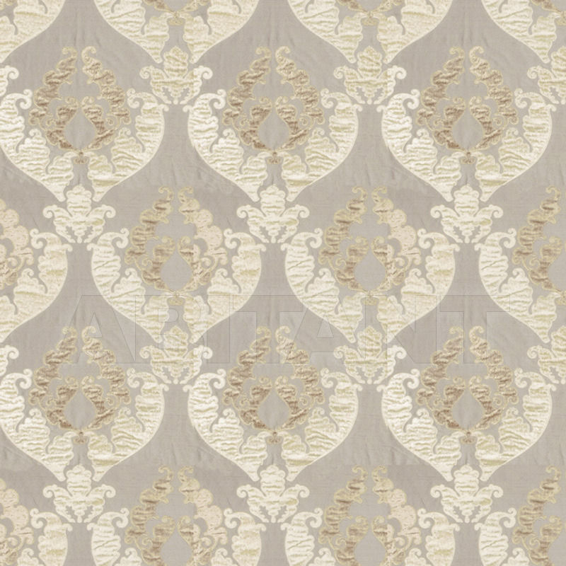 Buy Interior fabric  Kunis Damask Pewter Fabricut Silk Nuances 1073802
