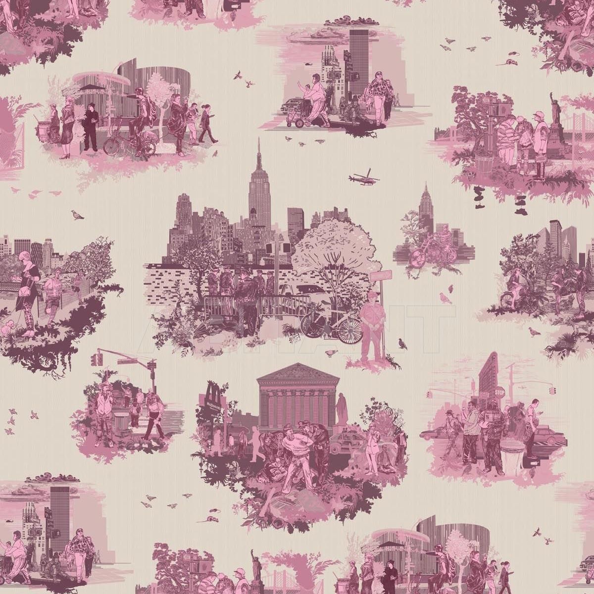 Buy Non-woven wallpaper NEW YORK TOILE Timorous beasties Toile TB/NYTOIL/MICA/01